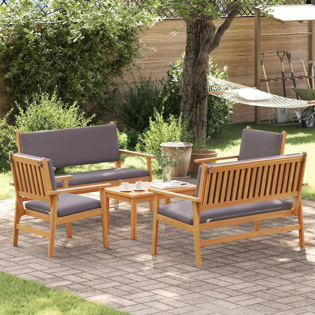 Set Divano da Giardino con cuscino 5 pcs Marrone 75 x 45 x 38cm