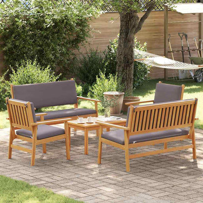 Set Divano da Giardino con cuscino 5 pcs Marrone 75 x 45 x 38cm