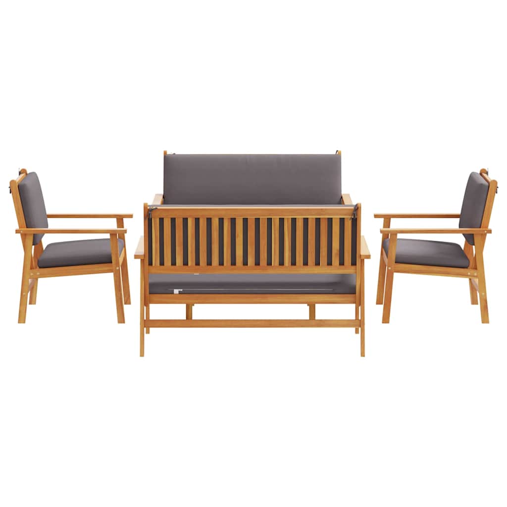 Set Divano da Giardino con cuscino 5 pcs Marrone 75 x 45 x 38cm