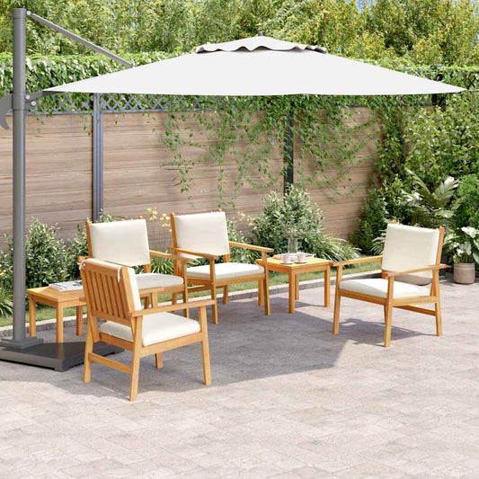 Set Divano da Giardino 6 pcs Marrone Legno di Acacia Massello
