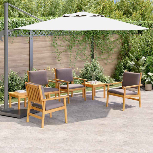 Set Divano da Giardino 6 pcs Marrone Legno di Acacia Massello