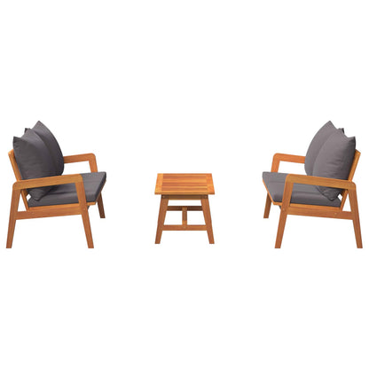Set bistrot con cuscino 3 pcs Marrone Legno di Acacia Massello | homemem39