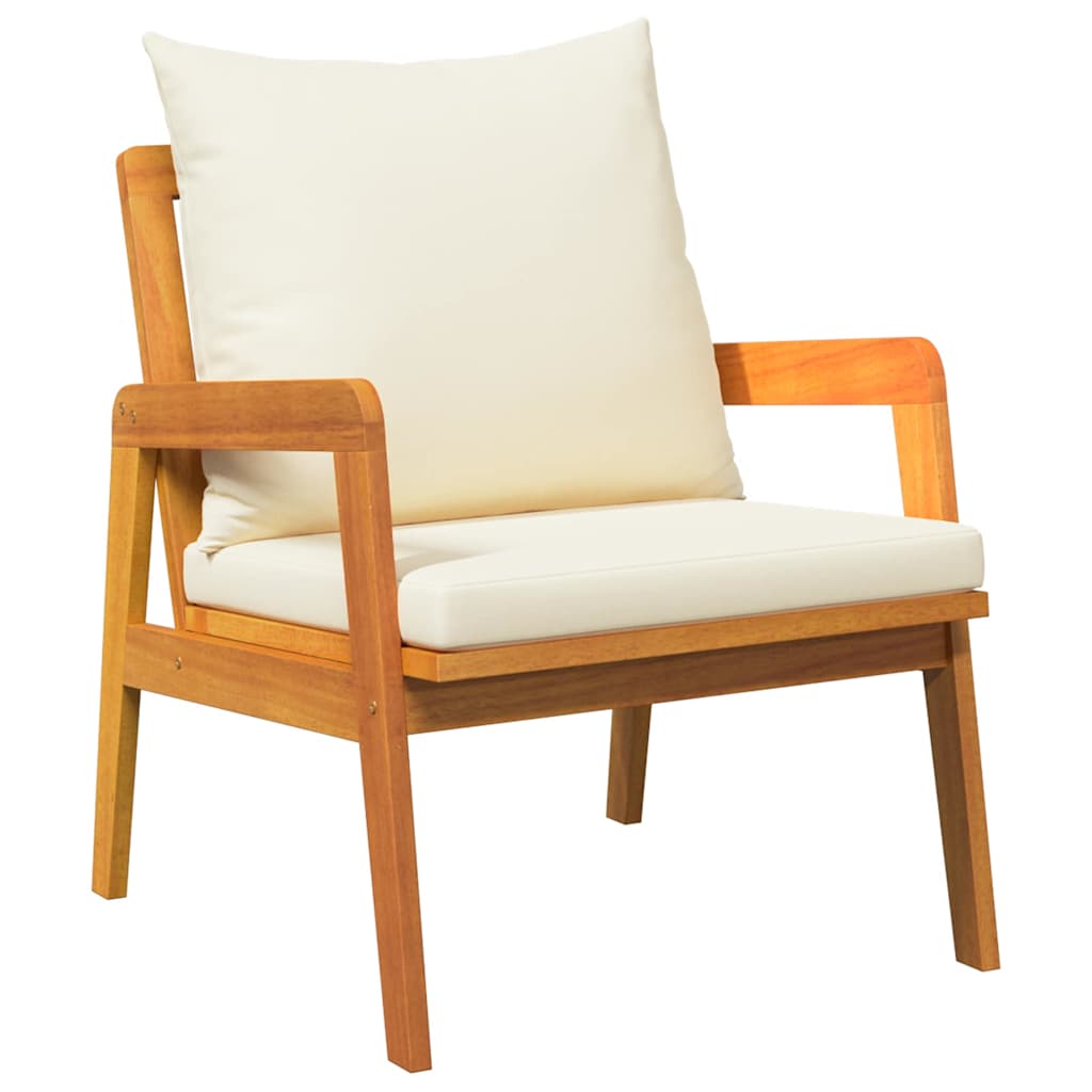 Set bistrot con cuscino 5 pcs Marrone Legno di Acacia Massello