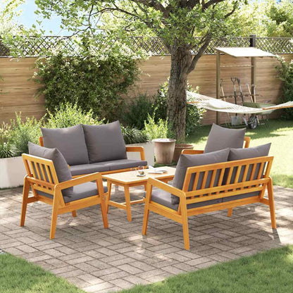 Set bistrot con cuscino 5 pcs Marrone Legno di Acacia Massello | homemem39