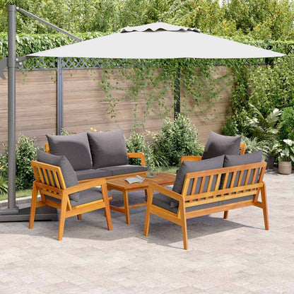 Set bistrot con cuscino 5 pcs Marrone Legno di Acacia Massello | homemem39