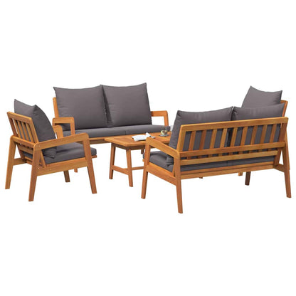 Set bistrot con cuscino 5 pcs Marrone Legno di Acacia Massello | homemem39