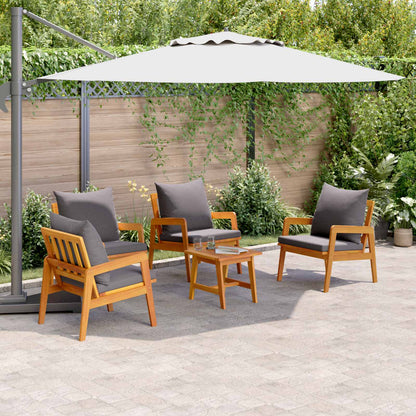 Set bistrot con cuscino 5 pcs Marrone Legno di Acacia Massello | homemem39