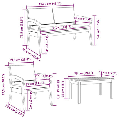 Set bistrot 5 pcs Marrone 75 x 45 x 38cm