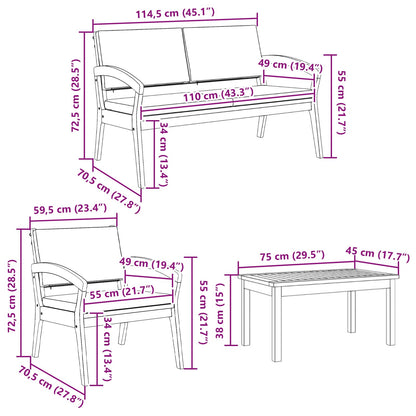 Set bistrot con cuscino 5 pcs Marrone Poliestere