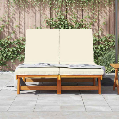 Lettino da sole con cuscino 2-persona Marrone 125 x 200 x 84cm