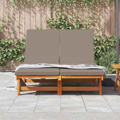 Lettino da sole con cuscino 2-persona Marrone 125 x 200 x 84cm