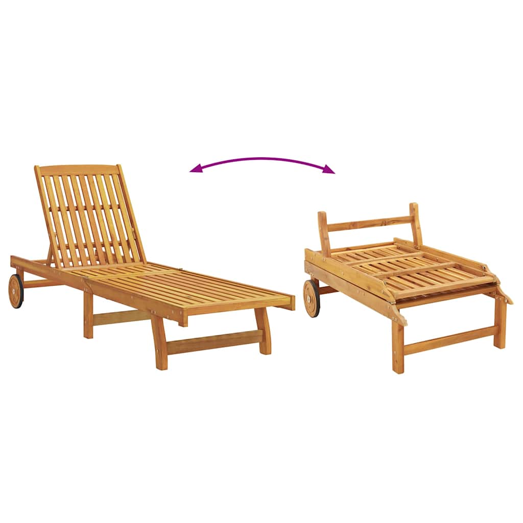 Lettini Prendisole 2pz in Legno Massello di Acacia - homemem39