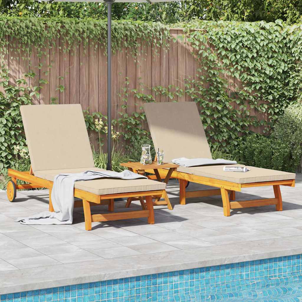 Lettino da sole 2 pcs Marrone Legno di Acacia Massello | homemem39