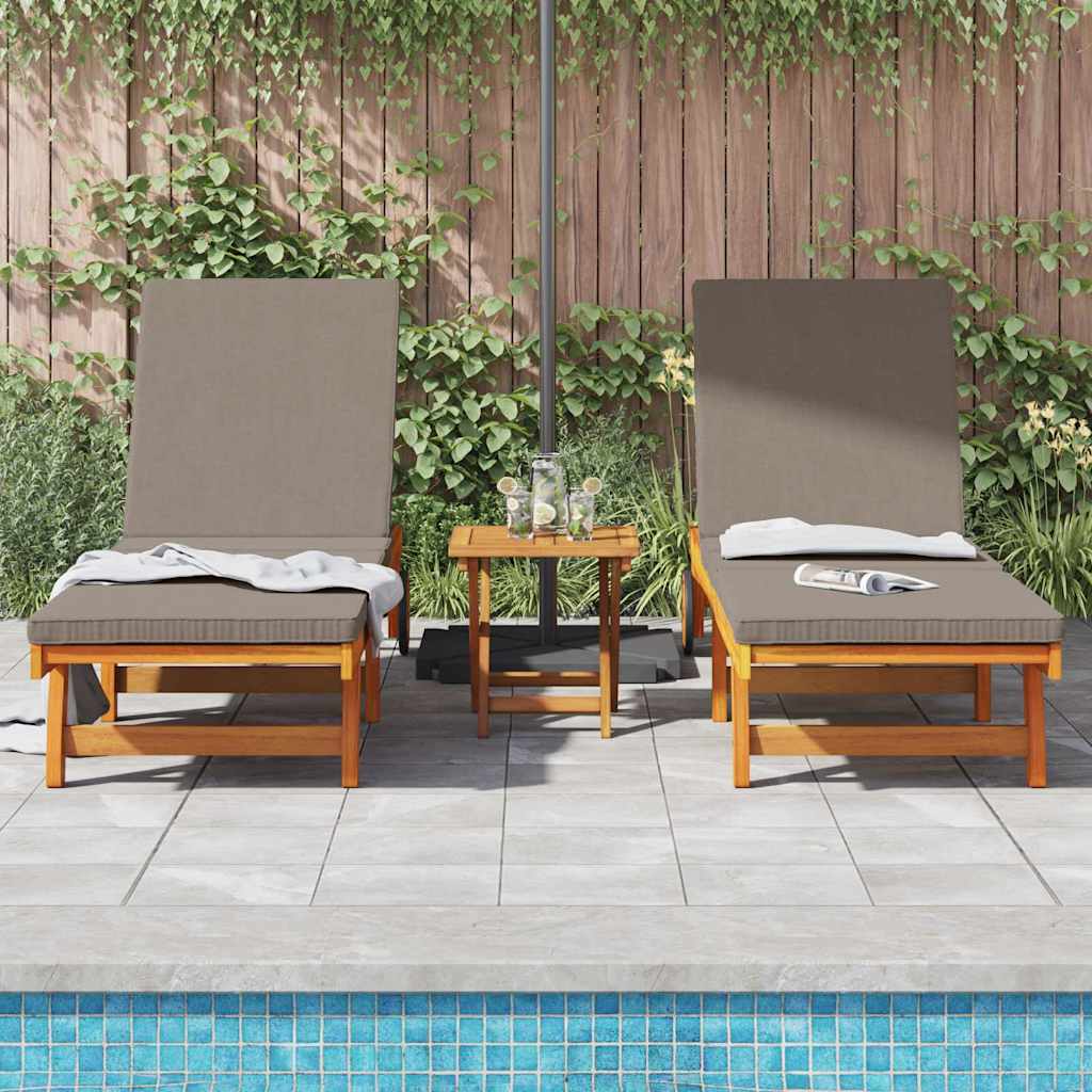 Lettino da sole 3 pcs Marrone Legno di Acacia Massello | homemem39