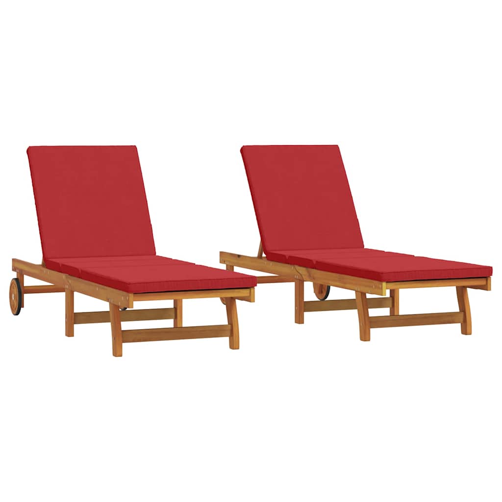 Lettino da sole 3 pcs Marrone Legno di Acacia Massello | homemem39