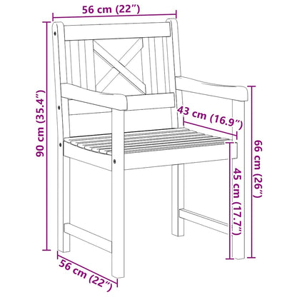 Sedia da Giardino 6 pcs Marrone 56 x 56 x 90 cm