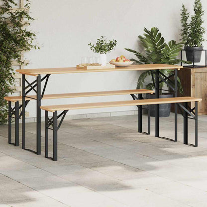 Gamba per Tavolo Birra 2 pcs Nero 39 x 3 x 75 cm