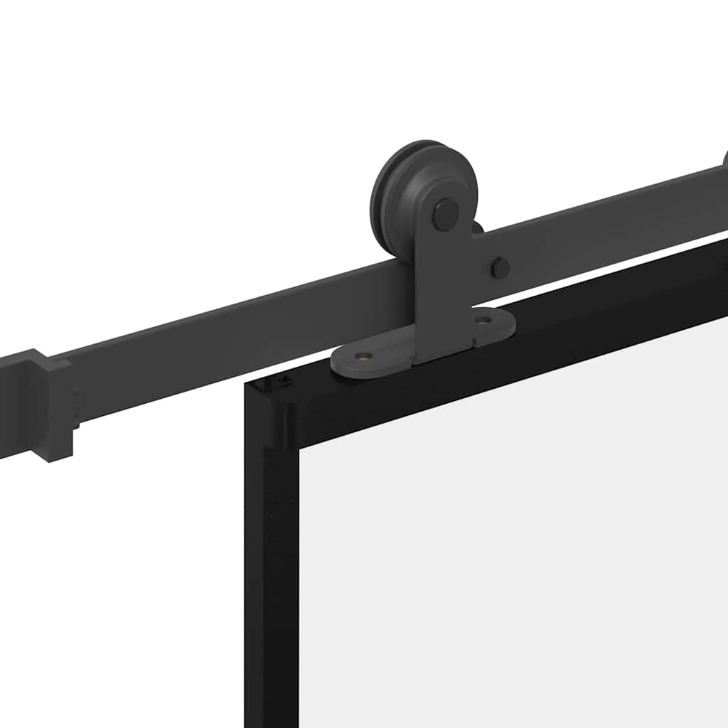 Porta Scorrevole con Ferramenta 90x205cm Vetro ESG Alluminio | homemem39