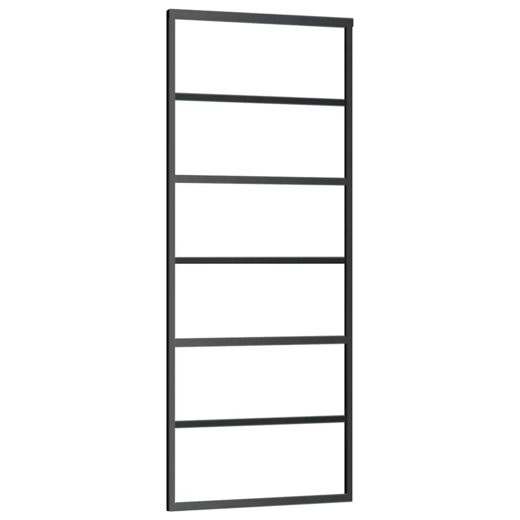 Porta Scorrevole con Ferramenta 76x205cm Vetro ESG Alluminio | homemem39