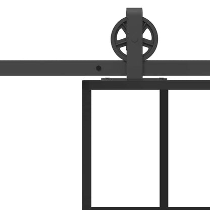 Porta Scorrevole con Ferramenta 76x205cm Vetro ESG Alluminio | homemem39