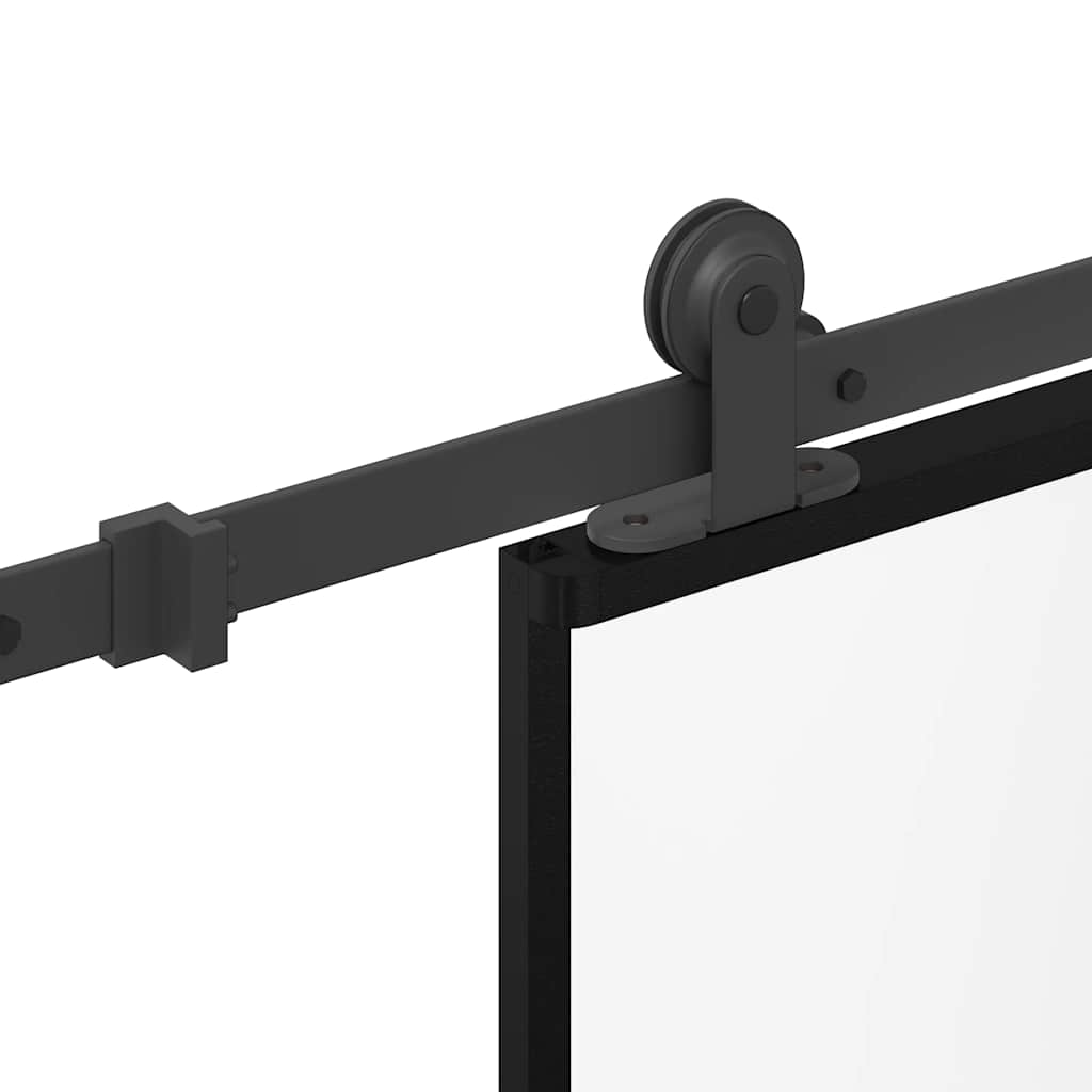 Porta Scorrevole Ferramenta 90x205 cm Vetro Temperato Alluminio | homemem39