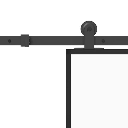 Porta Scorrevole Ferramenta 90x205 cm Vetro Temperato Alluminio | homemem39