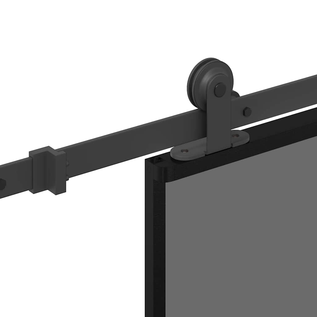 Porta Scorrevole Ferramenta 76x205 cm Vetro Temperato Alluminio | homemem39
