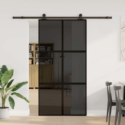 Porta Scorrevole con Ferramenta Vetro Temperato Alluminio | homemem39