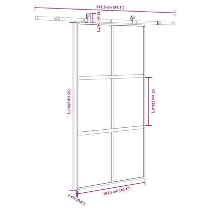Porta Scorrevole con Ferramenta Vetro Temperato Alluminio | homemem39