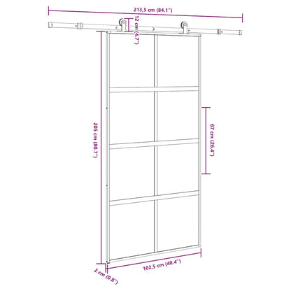 Porta Scorrevole con Ferramenta Vetro Temperato Alluminio | homemem39