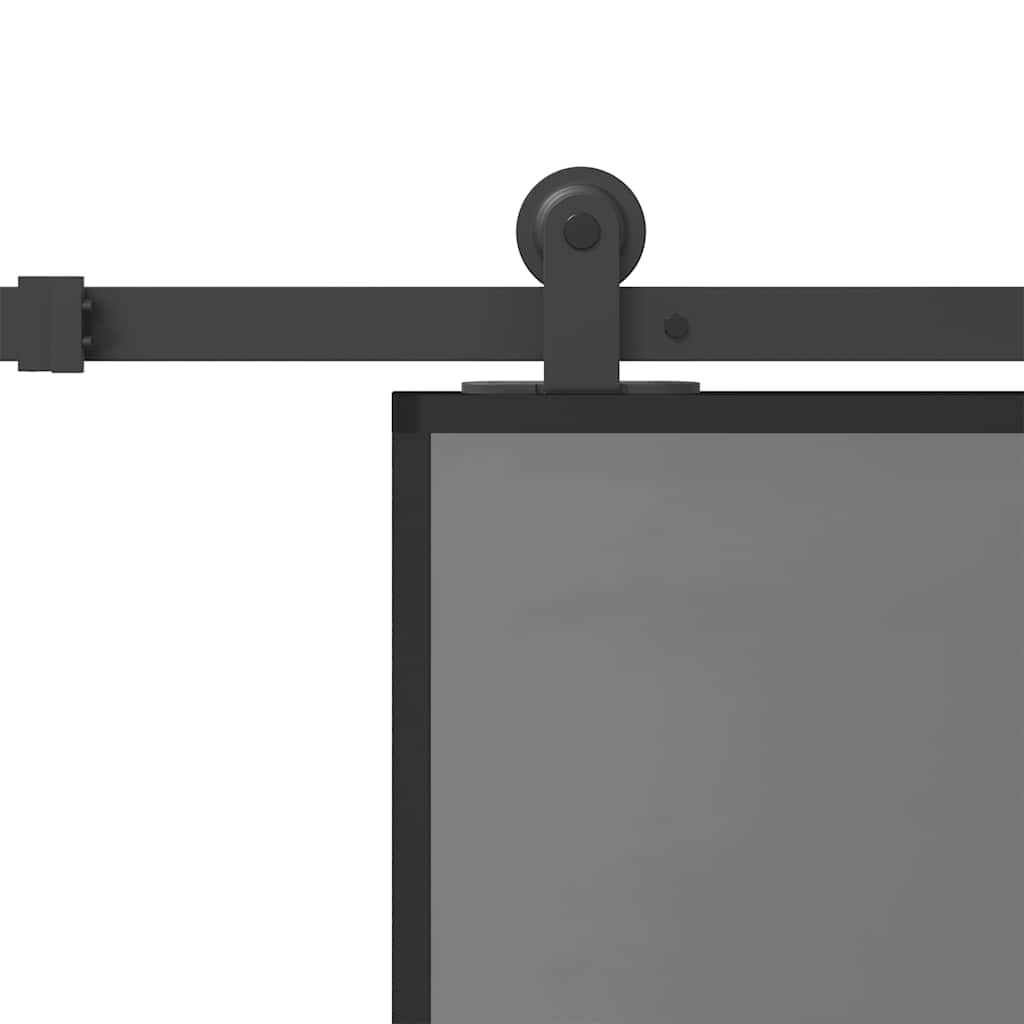 Porta Scorrevole Ferramenta 76x205 cm Vetro Temperato Alluminio | homemem39