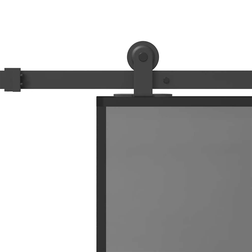 Porta Scorrevole Ferramenta 76x205 cm Vetro Temperato Alluminio | homemem39