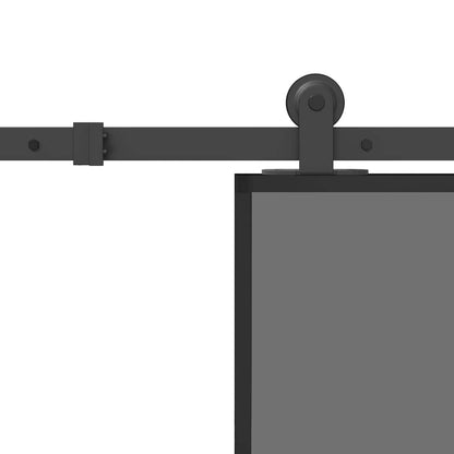 Porta Scorrevole Ferramenta 90x205 cm Vetro Temperato Alluminio | homemem39