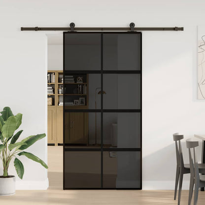 Porta Scorrevole con Ferramenta Vetro Temperato Alluminio | homemem39