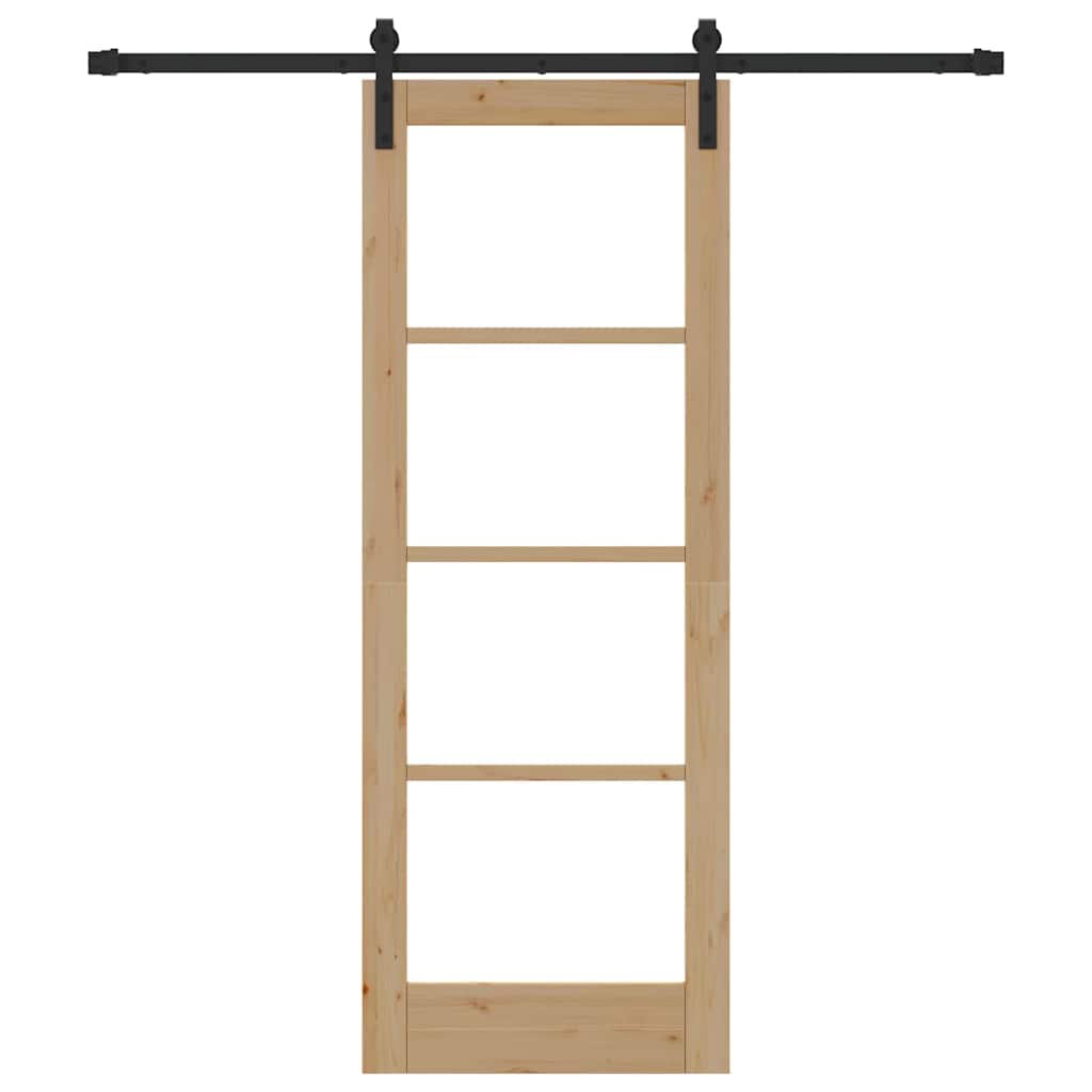 Porta scorrevole ORKDAL Naturale e Nero 73,5 x 198,5 cm | homemem39
