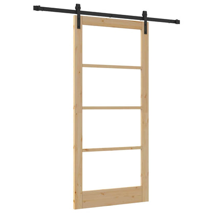 Porta scorrevole ORKDAL Naturale e Nero 93 x 202 cm | homemem39