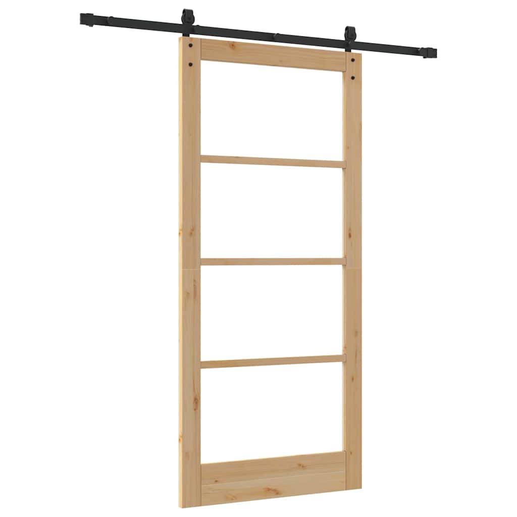 Porta scorrevole ORKDAL Naturale e Nero 93 x 202 cm | homemem39
