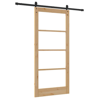 Porta scorrevole ORKDAL Naturale e Nero 93 x 202 cm | homemem39