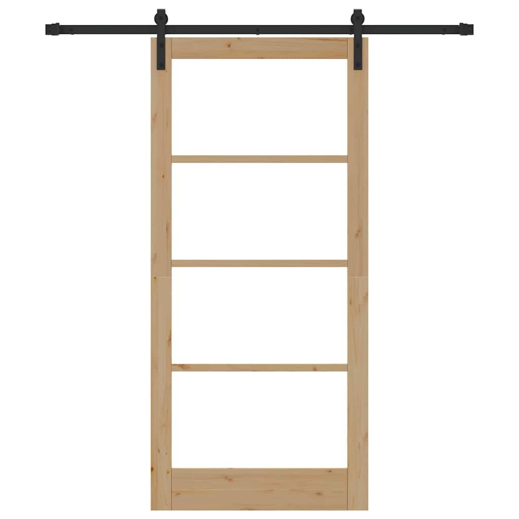 Porta scorrevole ORKDAL Naturale e Nero 93 x 202 cm | homemem39