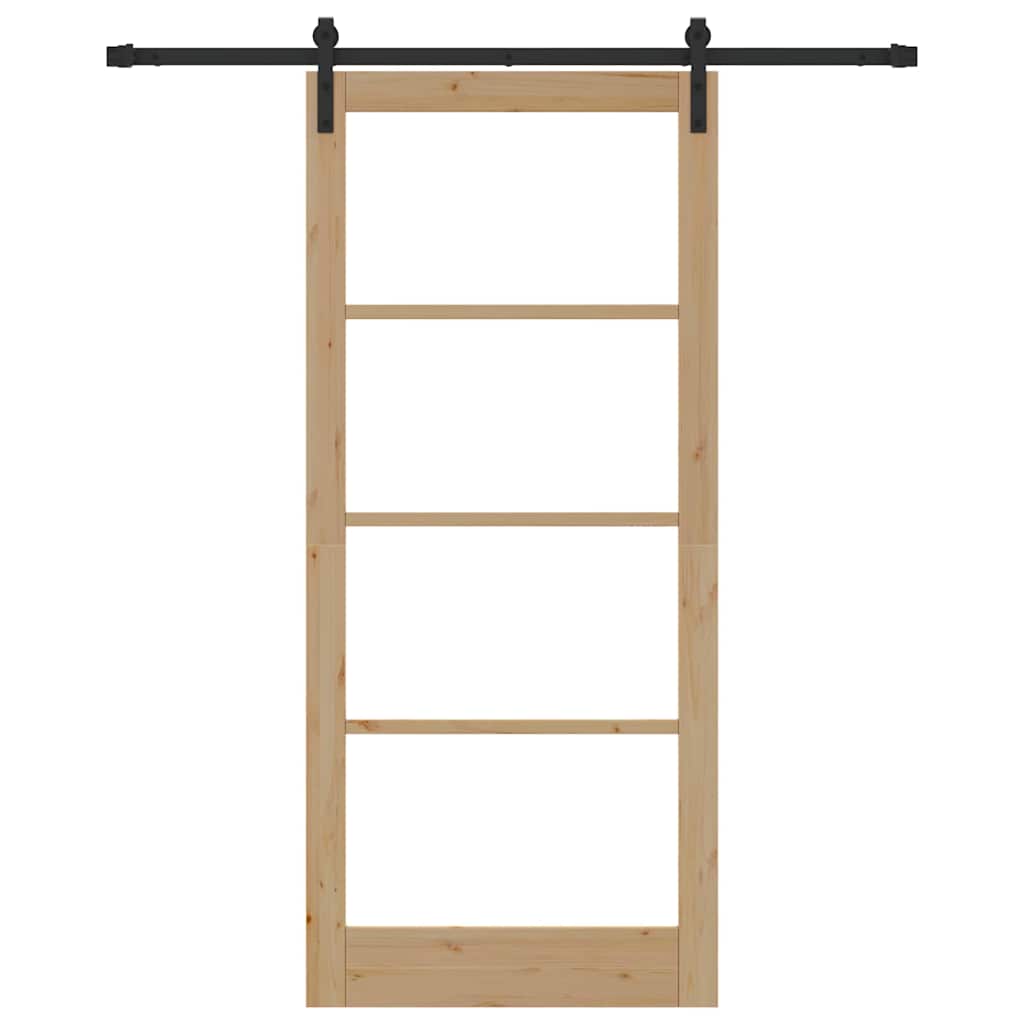 Porta scorrevole ORKDAL Naturale e Nero 93 x 211 cm | homemem39