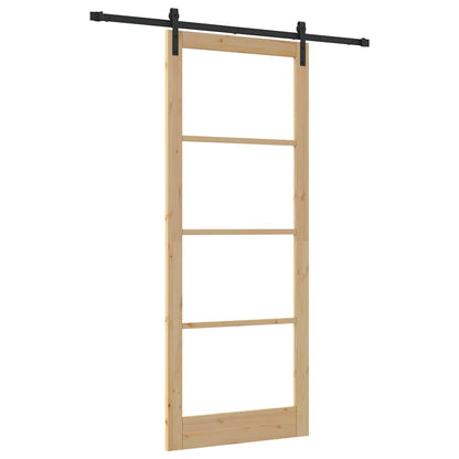 Porta scorrevole ORKDAL Naturale e Nero 93 x 232 cm | homemem39