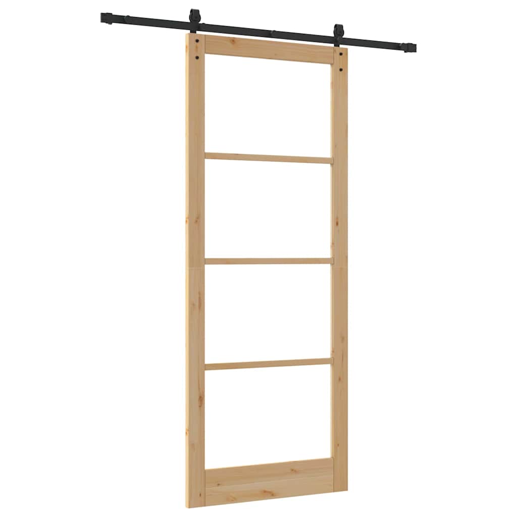 Porta scorrevole ORKDAL Naturale e Nero 93 x 232 cm | homemem39