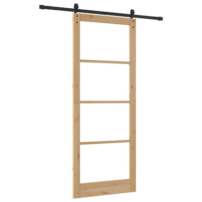 Porta scorrevole ORKDAL Naturale e Nero 93 x 232 cm | homemem39