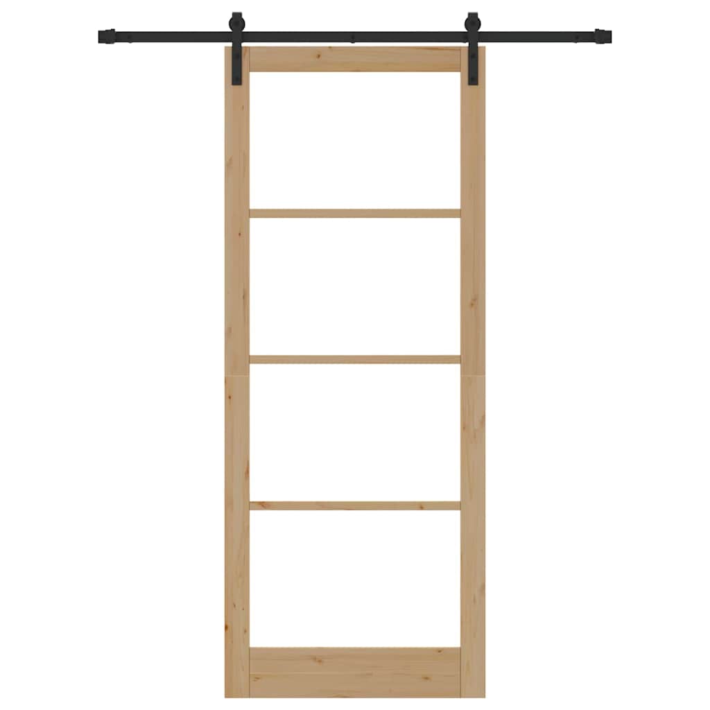 Porta scorrevole ORKDAL Naturale e Nero 93 x 232 cm | homemem39