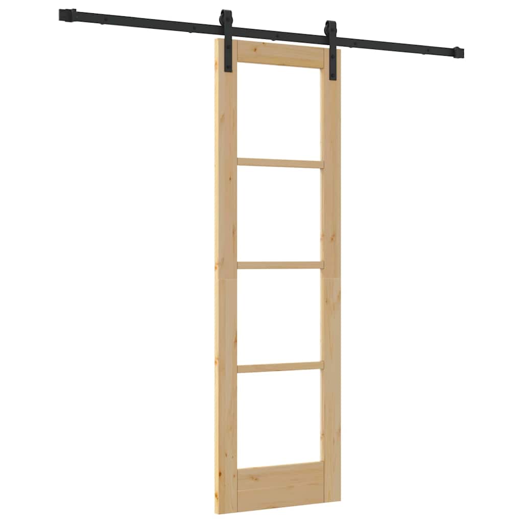 Porta scorrevole ORKDAL Naturale e Nero 61 x 198,5 cm | homemem39