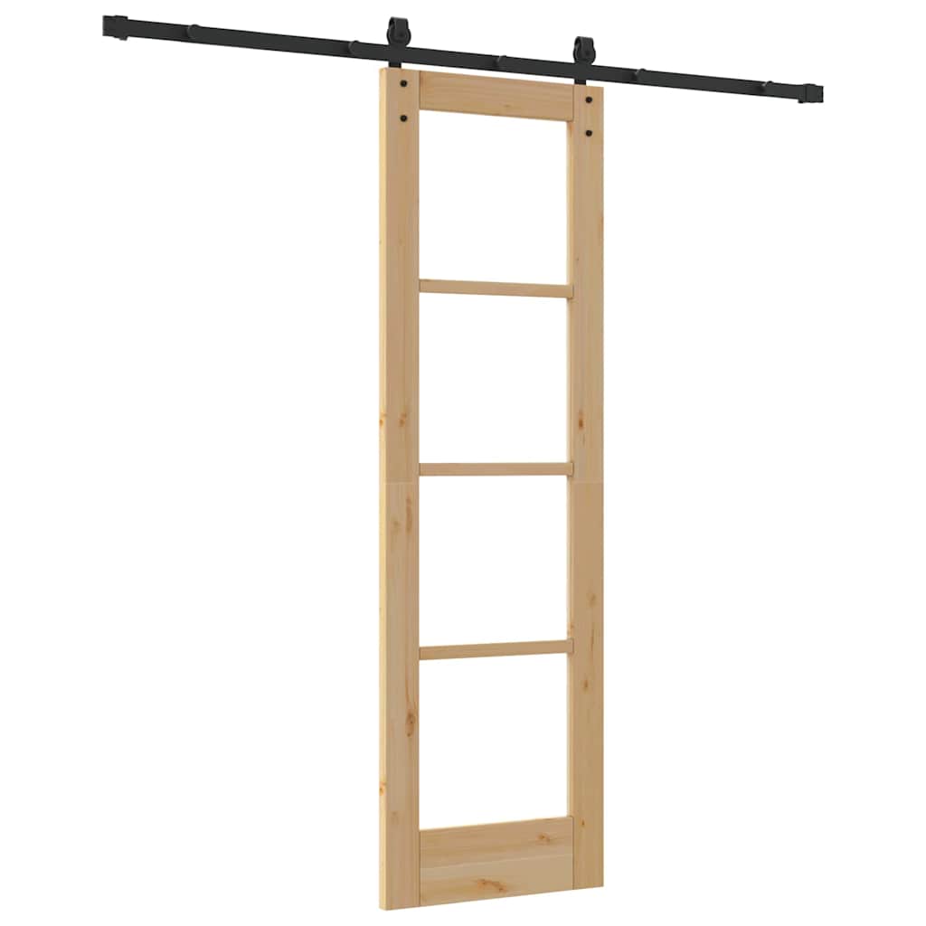 Porta scorrevole ORKDAL Naturale e Nero 61 x 198,5 cm | homemem39