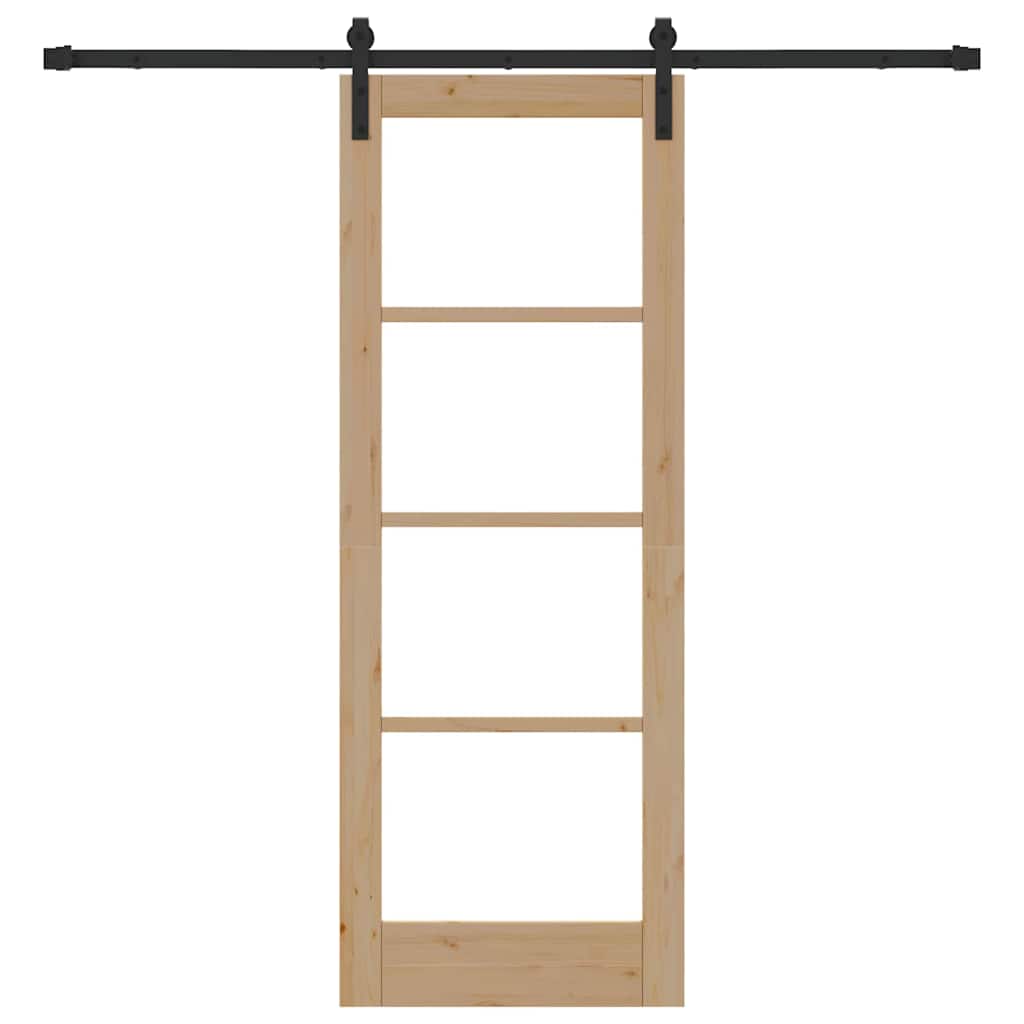 Porta scorrevole ORKDAL Naturale e Nero 73,5 x 198,5 cm | homemem39