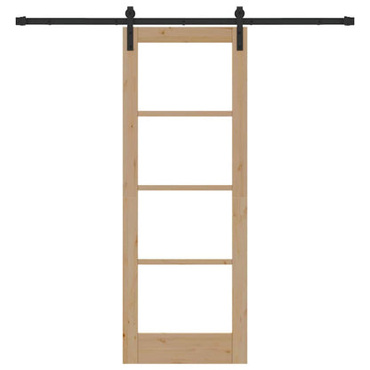 Porta scorrevole ORKDAL Naturale e Nero 73,5 x 198,5 cm | homemem39