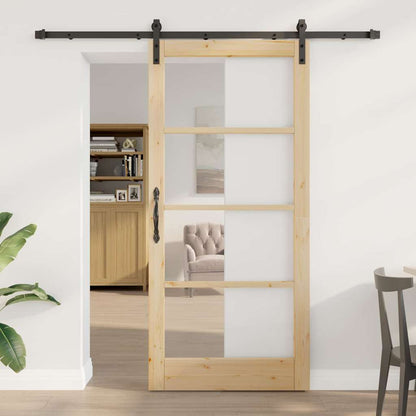 Porta scorrevole ORKDAL Naturale e Nero 93 x 202 cm