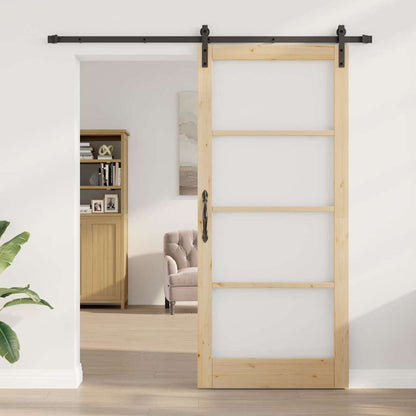 Porta scorrevole ORKDAL Naturale e Nero 93 x 211 cm | homemem39